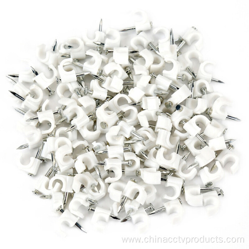 White rg59 rg6 table desk top cable clips